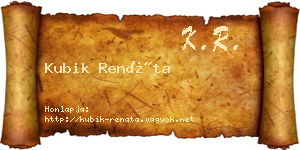 Kubik Renáta névjegykártya